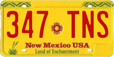 NM license plate 347TNS