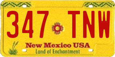NM license plate 347TNW