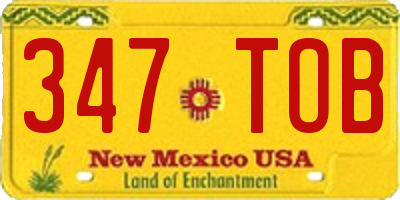 NM license plate 347TOB