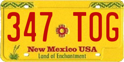 NM license plate 347TOG