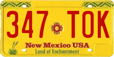 NM license plate 347TOK