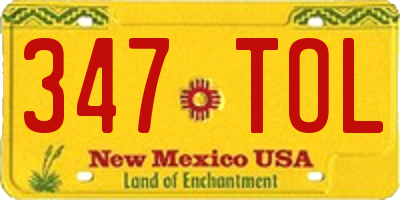 NM license plate 347TOL