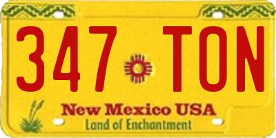NM license plate 347TON