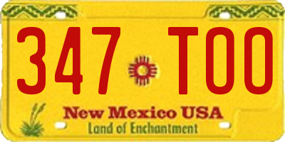 NM license plate 347TOO
