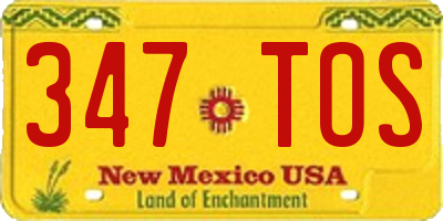 NM license plate 347TOS