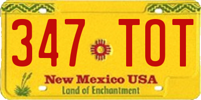 NM license plate 347TOT