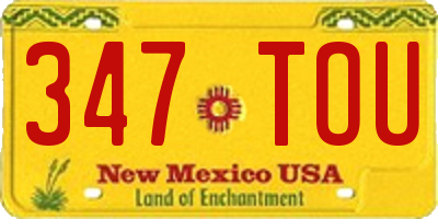 NM license plate 347TOU