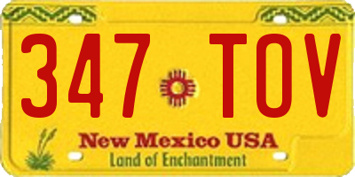 NM license plate 347TOV