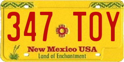NM license plate 347TOY