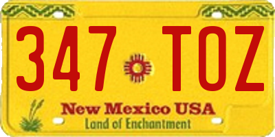 NM license plate 347TOZ