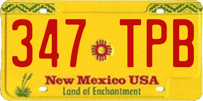 NM license plate 347TPB