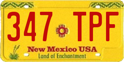 NM license plate 347TPF