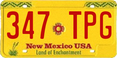 NM license plate 347TPG