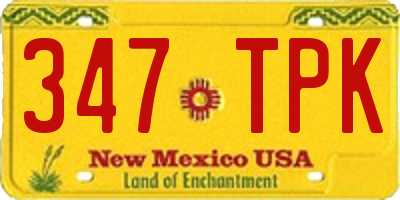NM license plate 347TPK