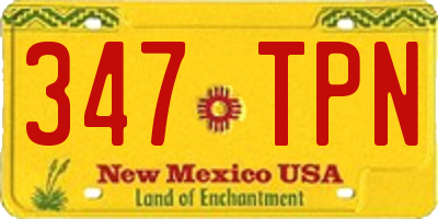 NM license plate 347TPN