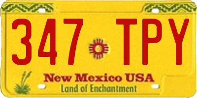 NM license plate 347TPY