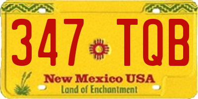 NM license plate 347TQB