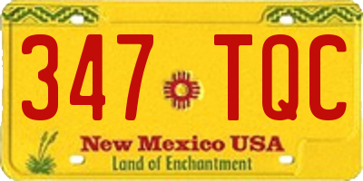NM license plate 347TQC