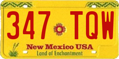 NM license plate 347TQW