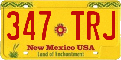 NM license plate 347TRJ