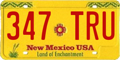 NM license plate 347TRU