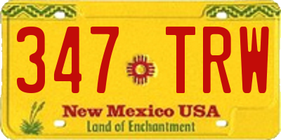 NM license plate 347TRW