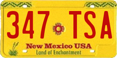 NM license plate 347TSA