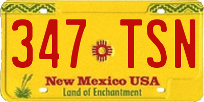 NM license plate 347TSN