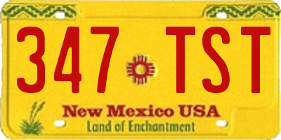 NM license plate 347TST