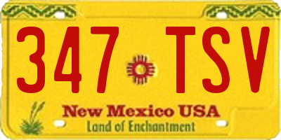 NM license plate 347TSV