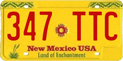 NM license plate 347TTC