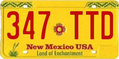 NM license plate 347TTD