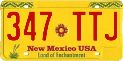 NM license plate 347TTJ