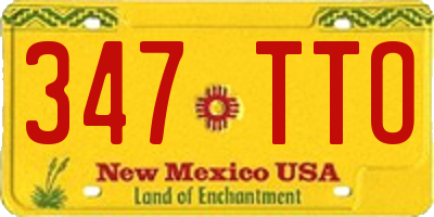 NM license plate 347TTO