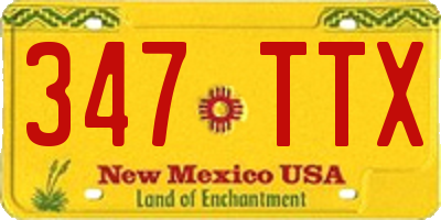 NM license plate 347TTX