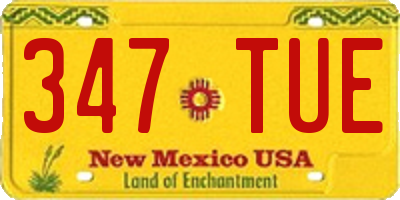 NM license plate 347TUE