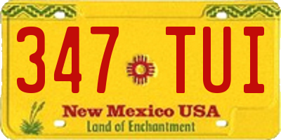 NM license plate 347TUI