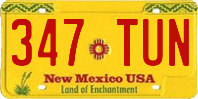 NM license plate 347TUN