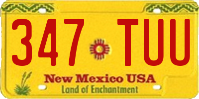 NM license plate 347TUU
