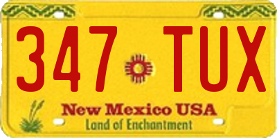 NM license plate 347TUX