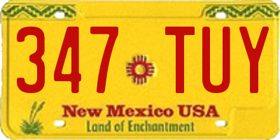 NM license plate 347TUY