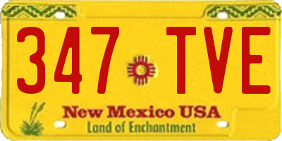 NM license plate 347TVE