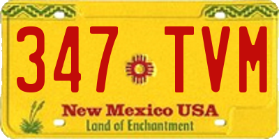 NM license plate 347TVM