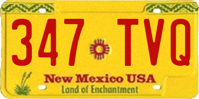 NM license plate 347TVQ