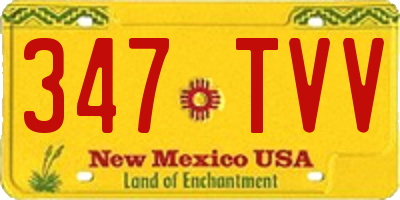 NM license plate 347TVV