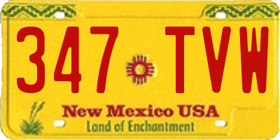 NM license plate 347TVW