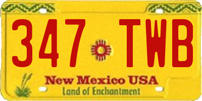 NM license plate 347TWB