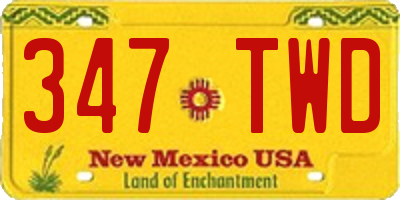 NM license plate 347TWD