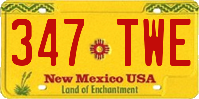 NM license plate 347TWE