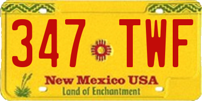 NM license plate 347TWF